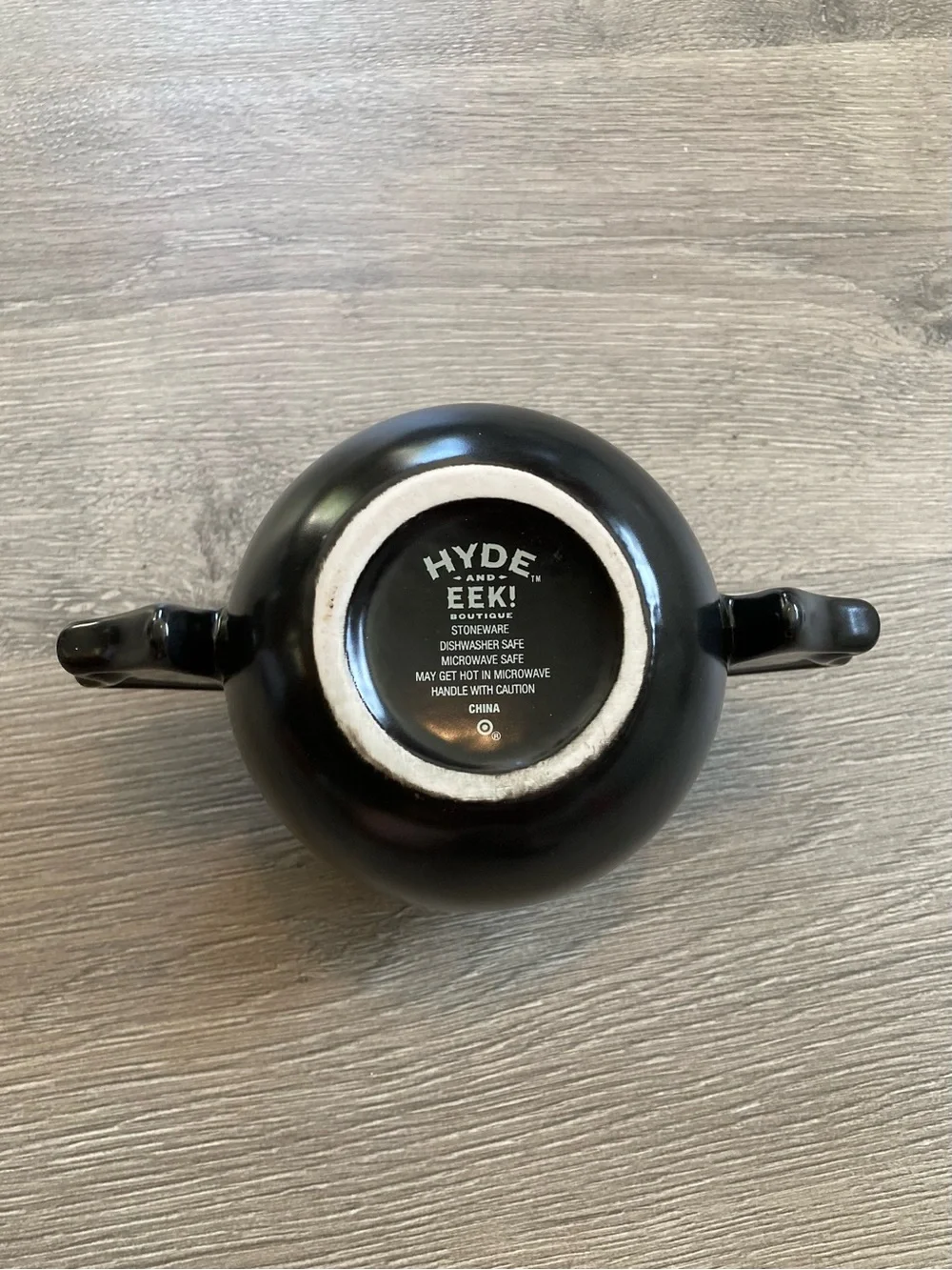 Black Ceramic Bat Two Handled Mug